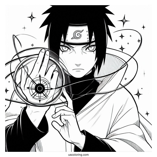 Uchiha Sasuke Coloring Page Using Kusanagi In Boruto