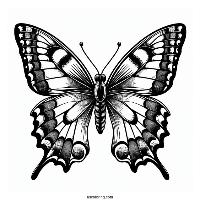 Swallowtail Butterfly With Detailed Wings