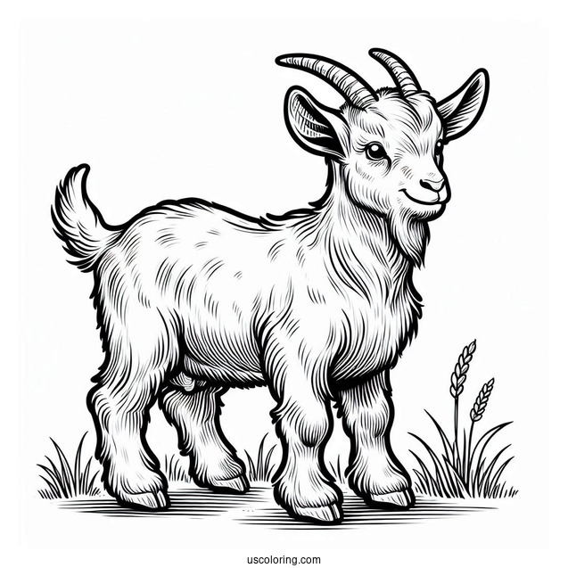 Farm Bred Goat To Color For Kids
