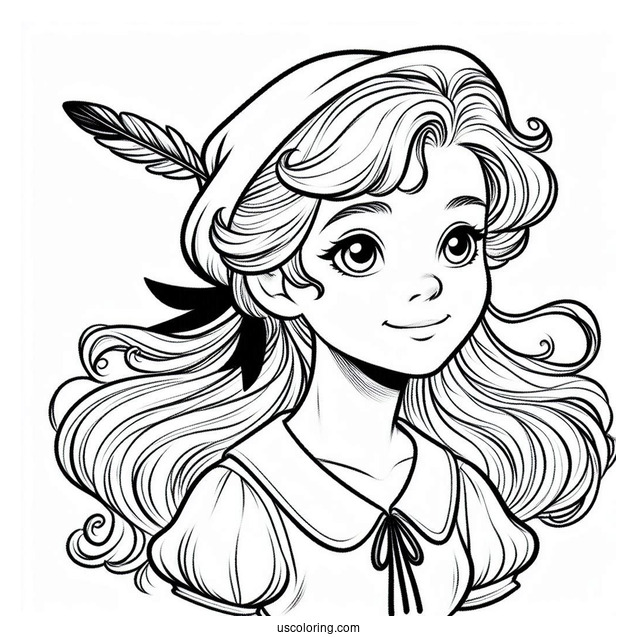 Easy Wendy Darling Coloring Sheet