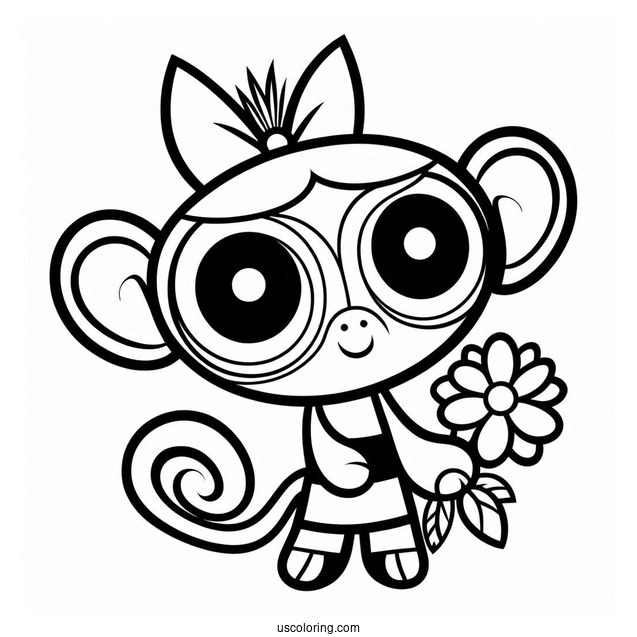 Coloring Page Of Mojo Monkey From Powerpuff Girls