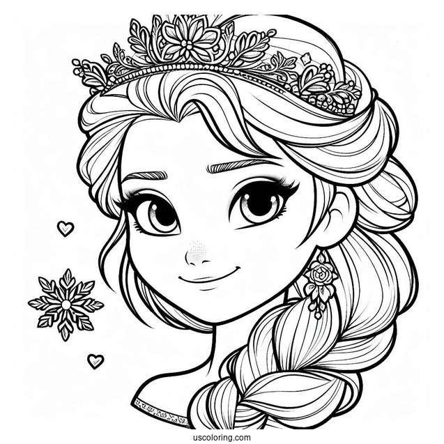 Elsa Crown Coloring Page