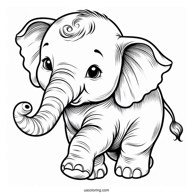 Baby Elephant Learning To Walk