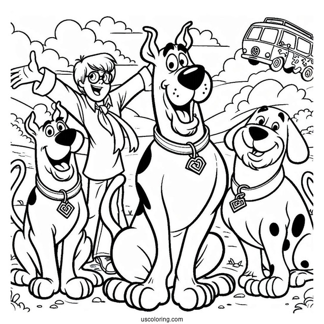 Scooby-Doo Dog With Friends Coloring Sheet