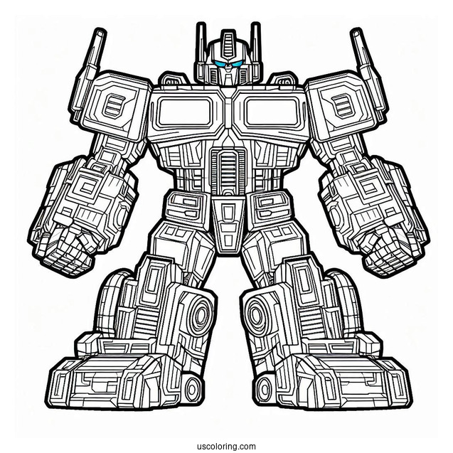 Easy Optimus Prime Coloring Page Outline For Preschoolers