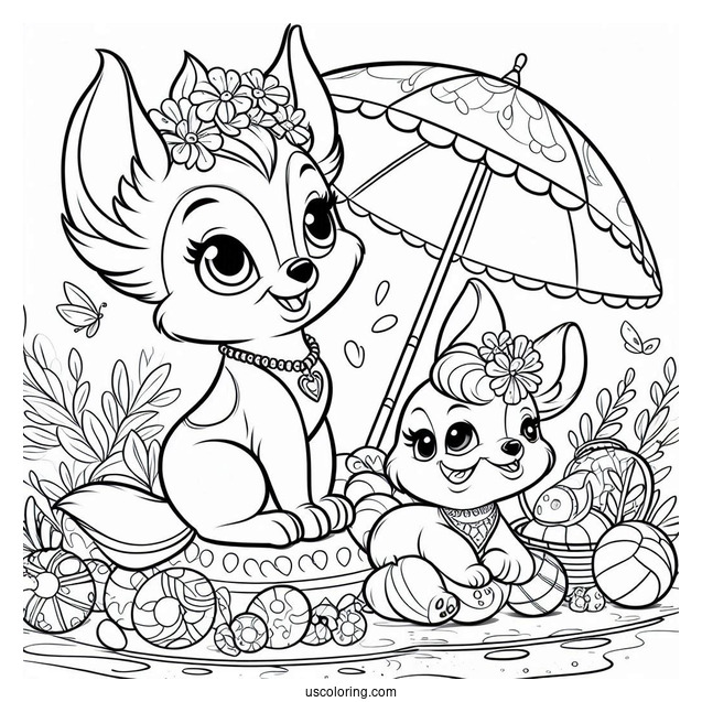 Palace Pets Coloring Page Of Simple Summer Outline Palace Pets