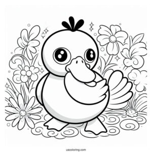 Easy Psyduck Coloring Page For Kids