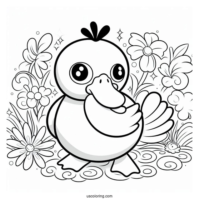 Easy Psyduck Coloring Page For Kids