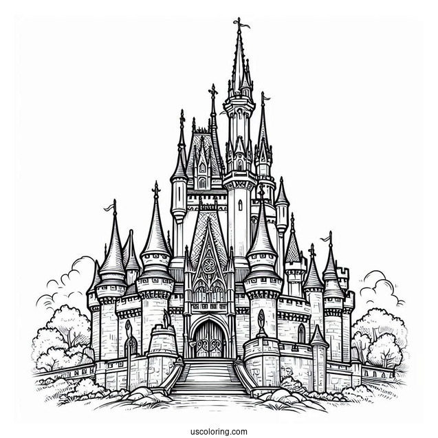 Disney Cinderella Castle Coloring Page