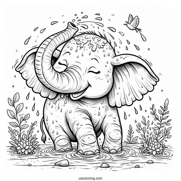 Elephant Cooling Itself With Dirt