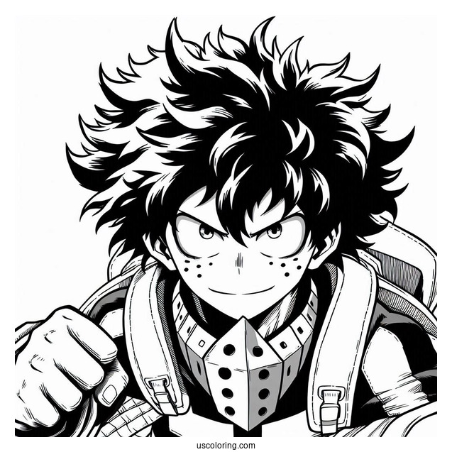 My Hero Academia Coloring Page Of Dark Deku
