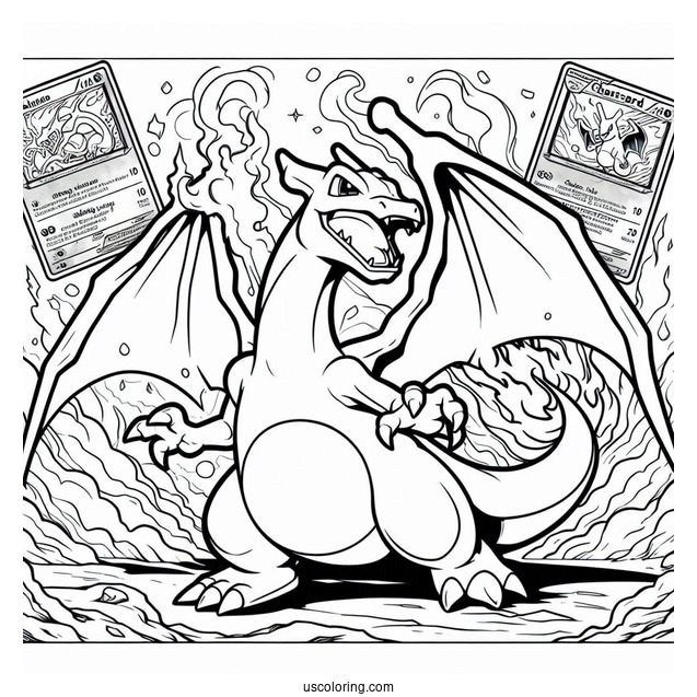 Coloring Page Of Charizard Pokemon Card
