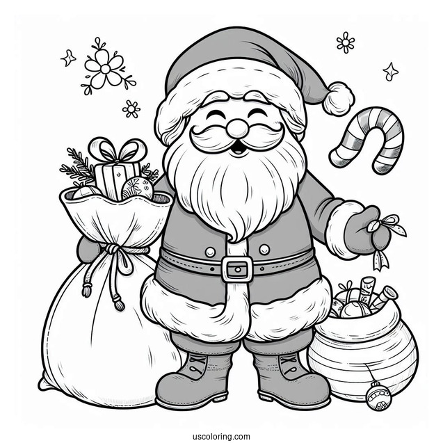 Santa_s Sack Of Toys To Color
