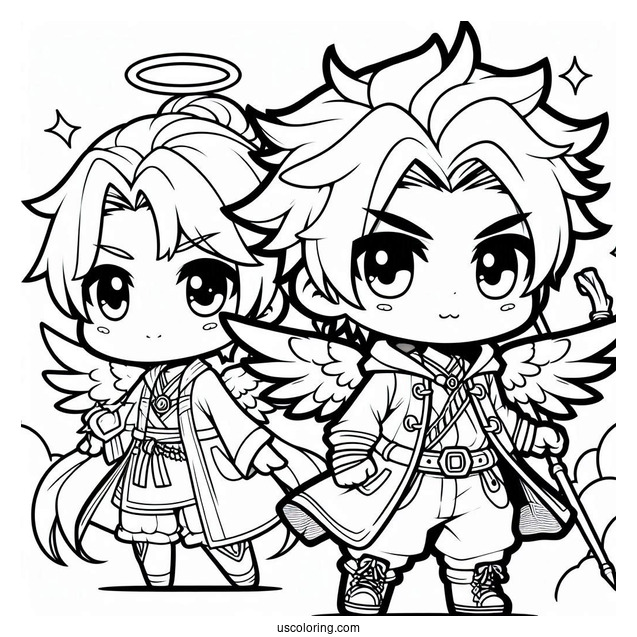 Cool Chibi Boy Coloring Page For Kids