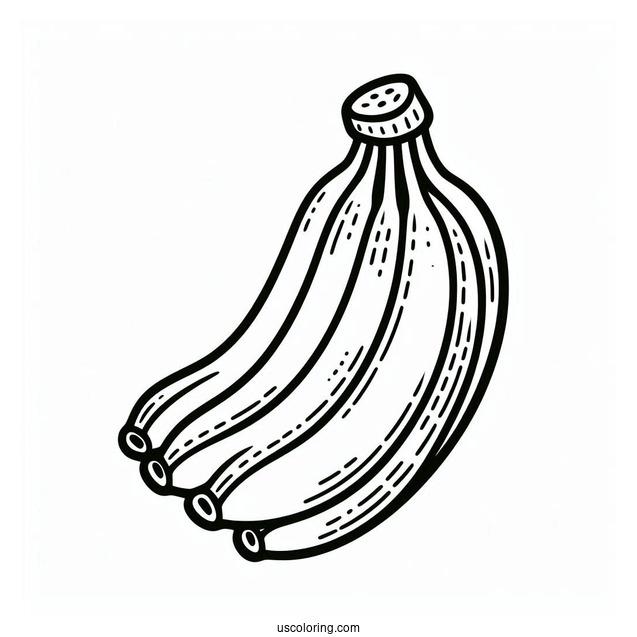 Easy Outline Of Banana To Color For Preschoolers