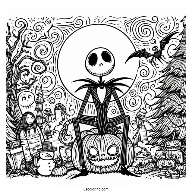 The Nightmare Before Christmas Poster Coloring Sheet