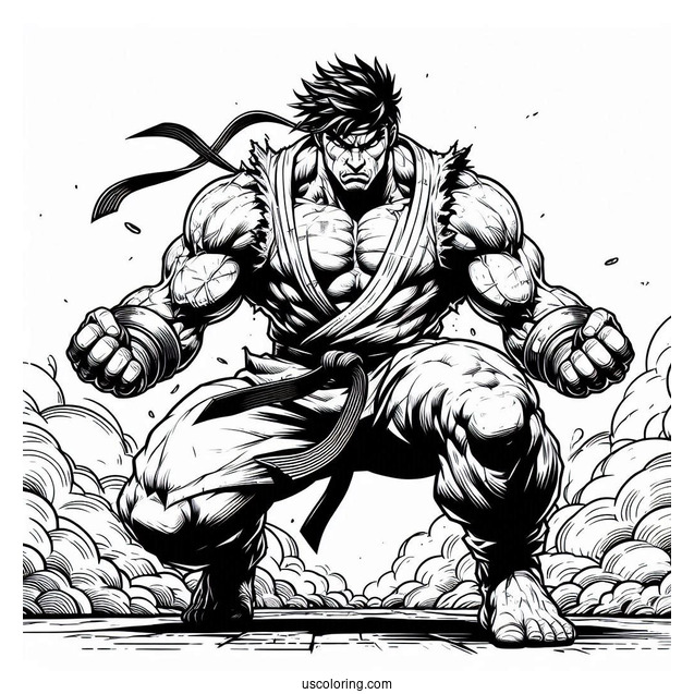 Street Fighter Coloring Page Of Massive E Honda