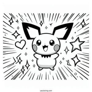 Energy Patch Pichu Coloring Page Pokemon Card