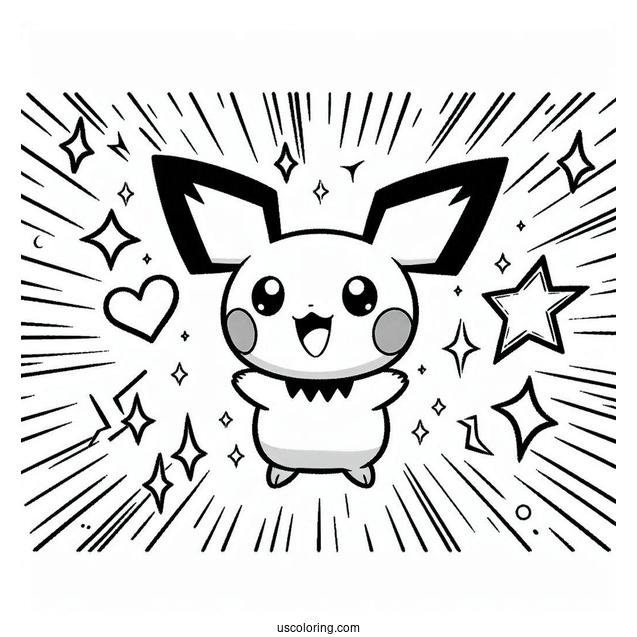 Energy Patch Pichu Coloring Page Pokemon Card