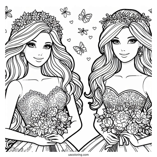 Barbie And Sister Kelly Coloring Page
