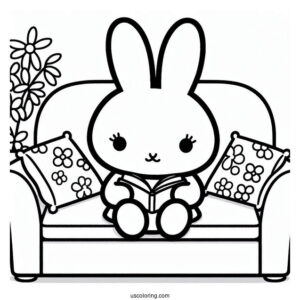 Miffy Coloring Page Of Melanie Sitting On A Couch