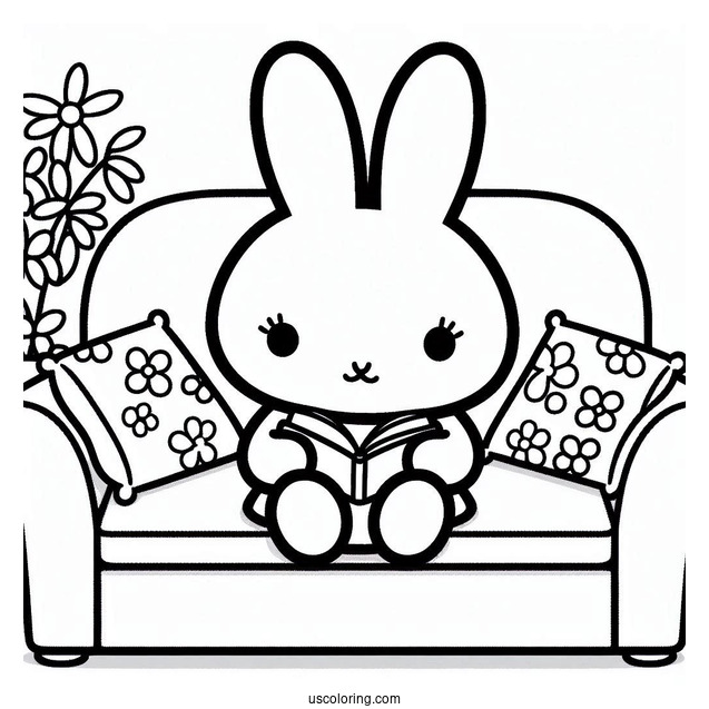 Miffy Coloring Page Of Melanie Sitting On A Couch