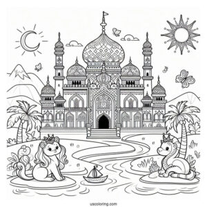 Palace Pets Coloring Page Of Simple Summer Outline Palace Pets