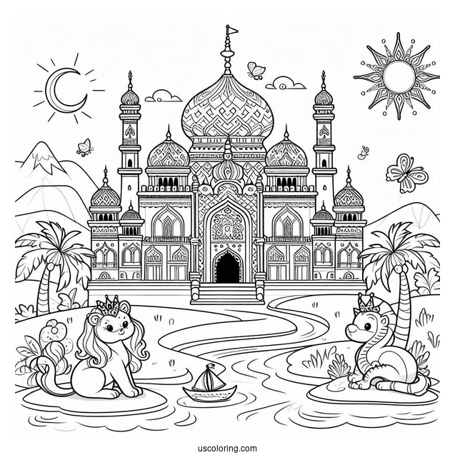 Palace Pets Coloring Page Of Simple Summer Outline Palace Pets