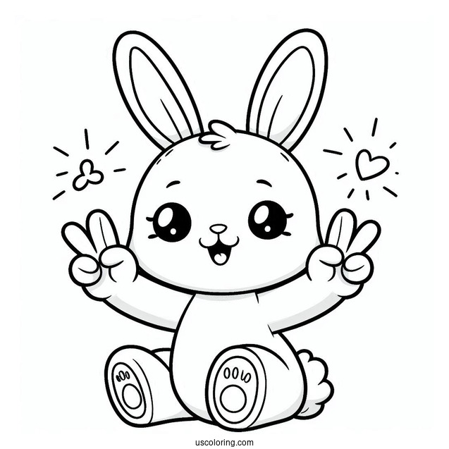 Sunny Bunnies Coloring Page Of S MARTY Making Peace Sign