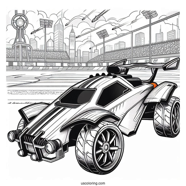 Rocket League Coloring Page Octane For Kids
