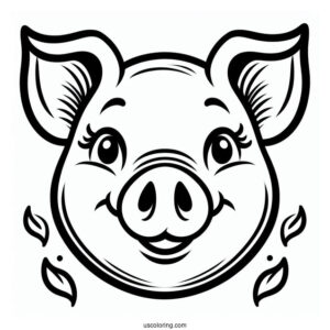 Easy Outline Of a Pigs Face