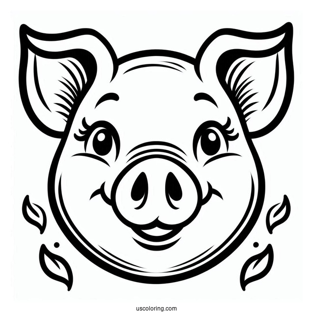Easy Outline Of a Pigs Face