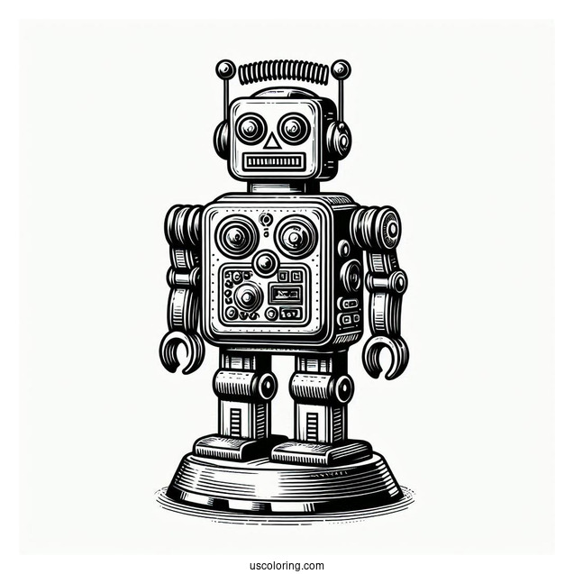 Realistic Retro Toy Robot