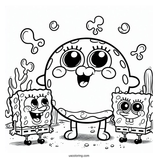 Pufff Family SpongeBob Coloring Page