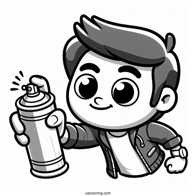 Subway Surfers Coloring Page Easy Jake Holding Up A Spray Paint For Kids