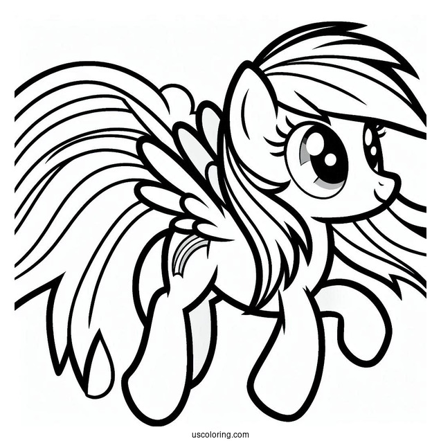 Easy Rainbow Dash Coloring Page For Kids