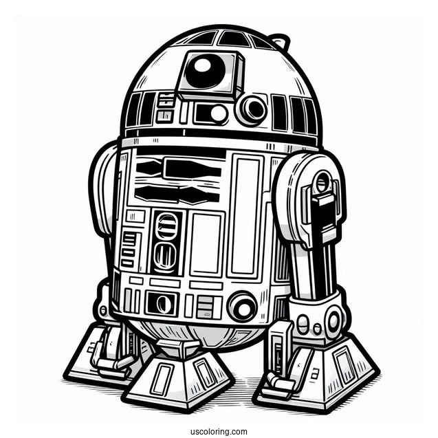 Cute R2-D2 Coloring Page Comic