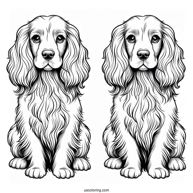 Pretty Spaniel Dog To Color