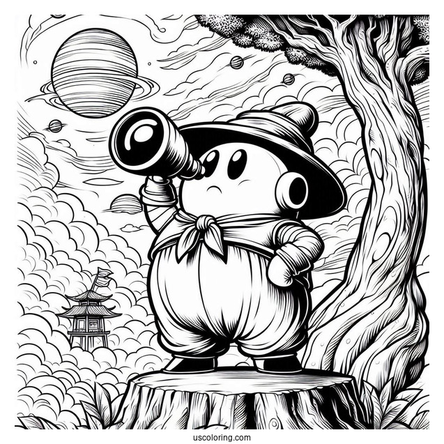 Easy Mr. Popo at the Lookout Dragon Ball Z Coloring Page For Kids