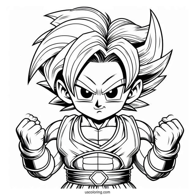 Detailed Trunks Character From Dragon Ball Z To Color