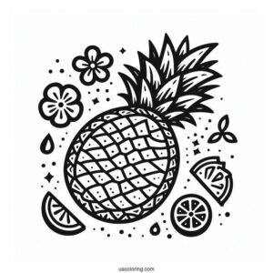 Sliced Pineapple Coloring Picture