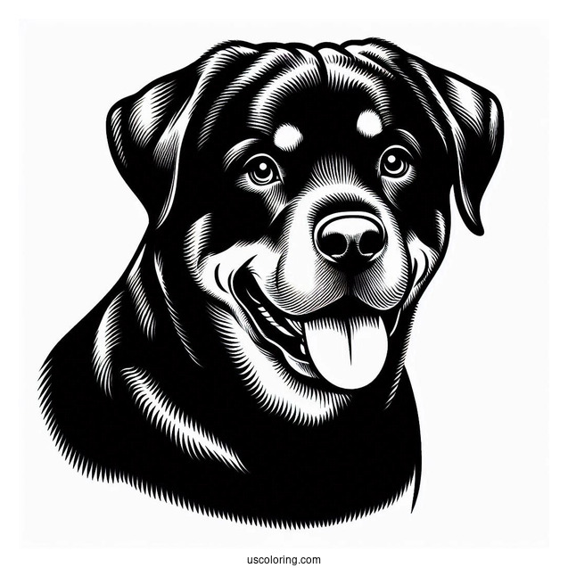 Rottweiler Dog Coloring Page