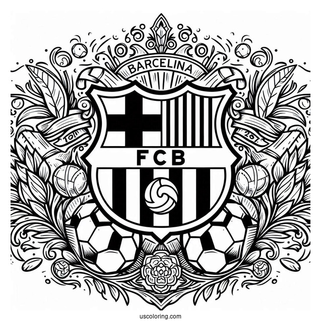 FC Barcelona Logo To Color