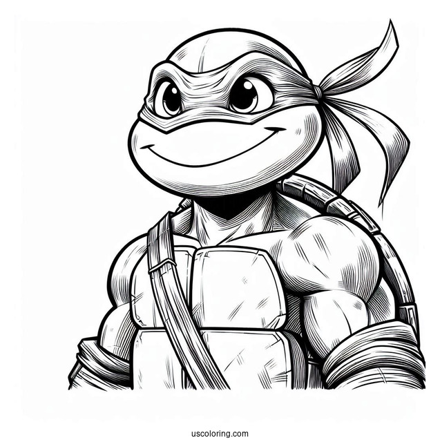 Ninja Turtles Coloring Page Of Young Donatello Smiling