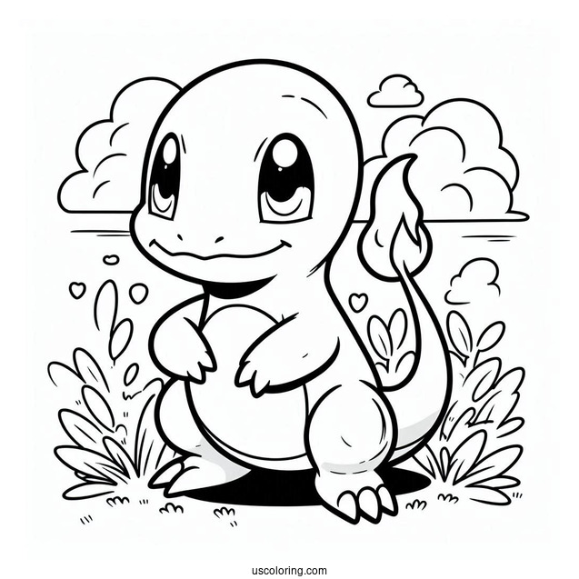 Charmander Coloring In For Kids
