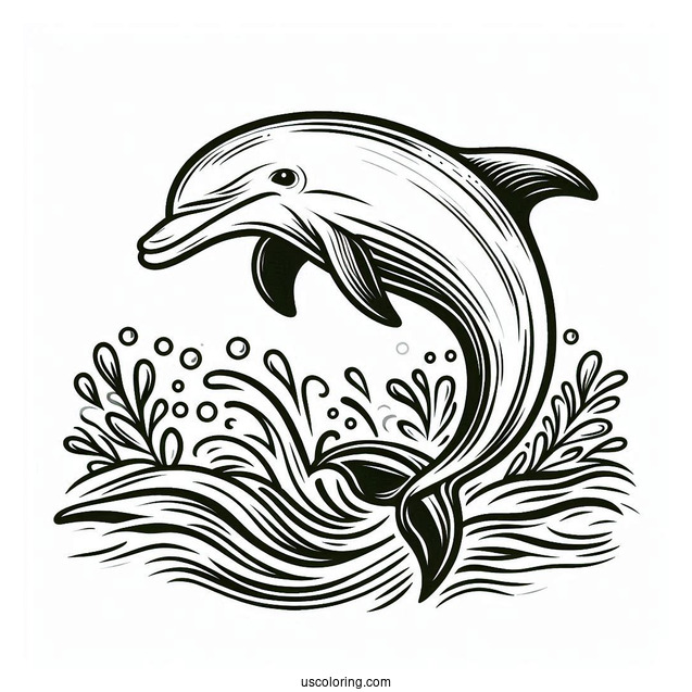 Common Bottlenose Dolphin Coloring Page