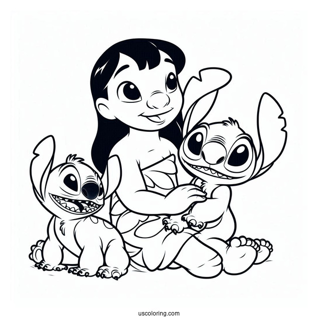 Lilo and Stitch With Reuben Coloring Page