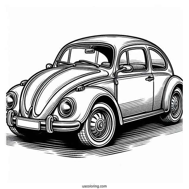 VW Beetle Coloring Page
