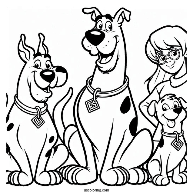 Scooby-Doo Dog With Friends Coloring Sheet