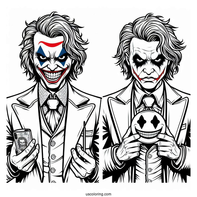 DC Comics Joker Coloring Page With Harley Quinn